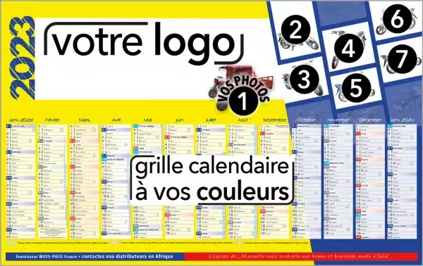 calendrier publicitaire personnalisé scolaire avec marquage publicitaire