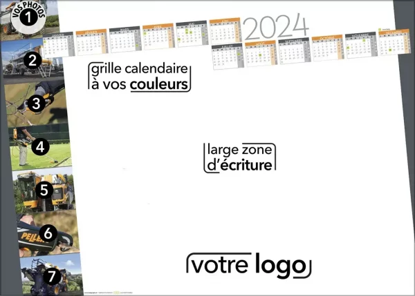 Sous-mains personnalisé avec calendrier vacances scolaires 2023-2024