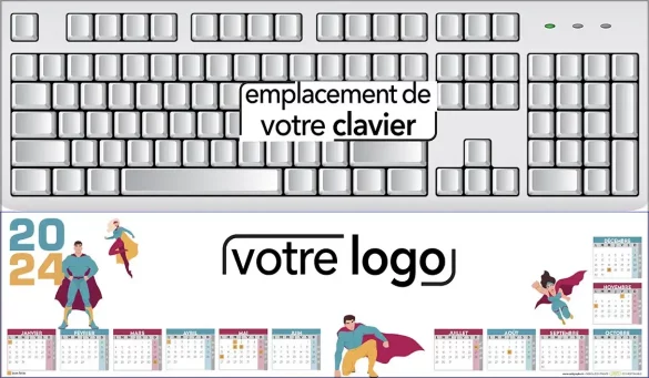 Sous-main personnalisé clavier ordinateur