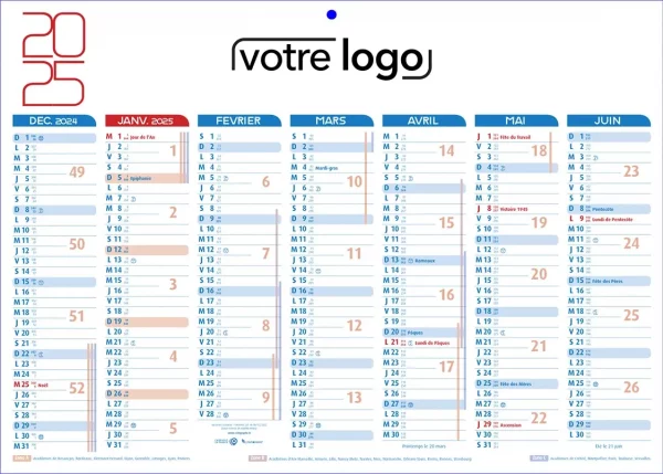 Calendrier de banque Scolaire ambulancier 2 faces 16 mois