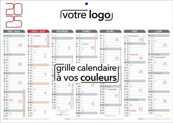 calendrier personnalisé bancaire d'entreprise pas cher