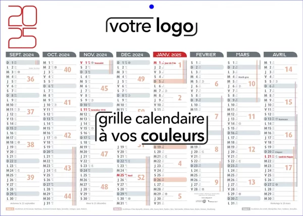 calendrier bancaire personnalisé cartonné personnalisé pour entreprise