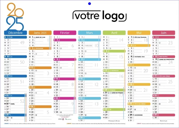 Calendrier bancaire Couleur Ambulancier 2 faces 14 mois