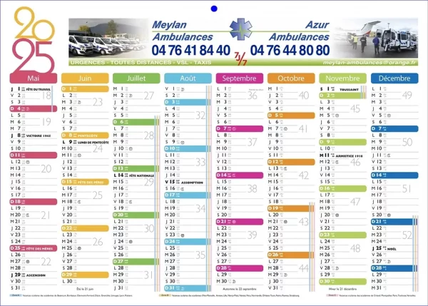 Calendrier publicitaire banque Couleur 2 faces 16 mois