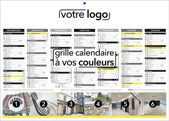 calendrier publicitaire 2025 2026 professionnel d'entreprise cartonné