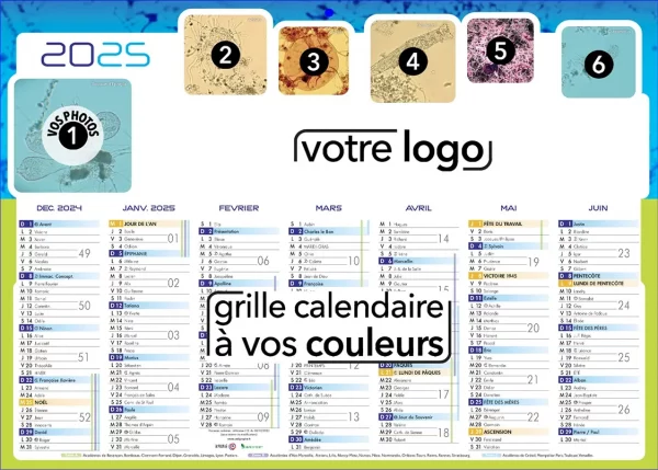 calendrier publicitaire scolaire 2025 2026 personnalisé pour l'entreprise