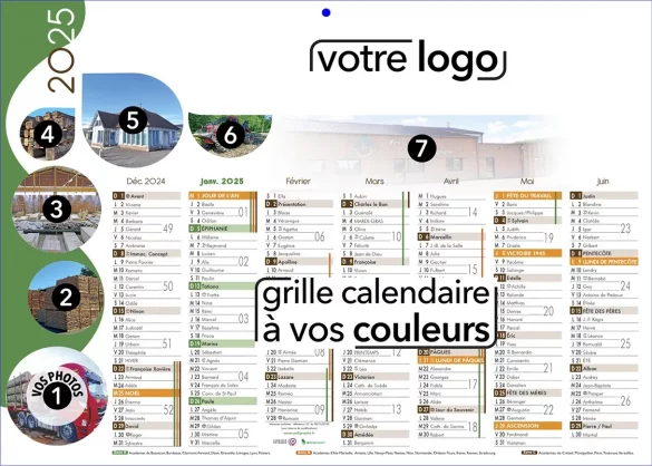 calendriers de poche publicitaires dépliant d'entreprise avec votre logo