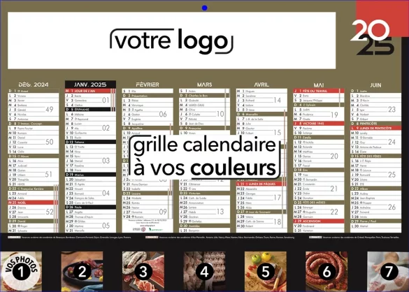 calendrier publicitaire 2025 2026 personnalisé avec l’impression de logo