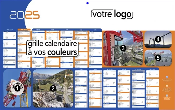 calendriers publicitaires visualisant les zones des vacances scolaires