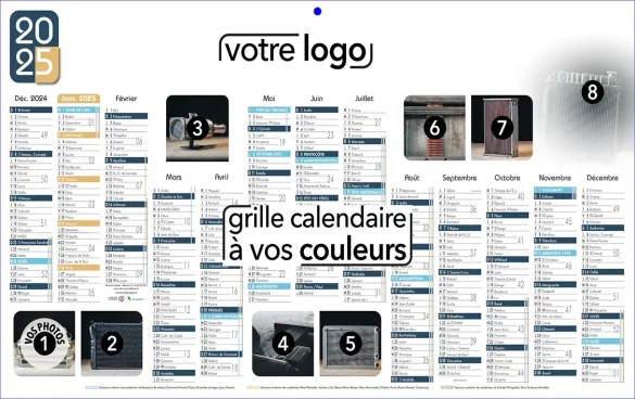 calendrier sous-main publicitaire de bureau personnalisé votre logo