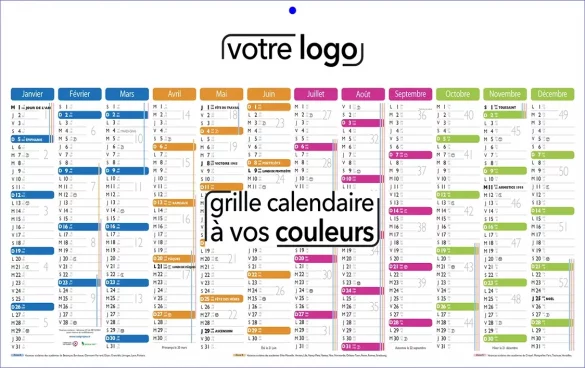 calendrier sous-main publicitaire 2025 personnalisé avec photos et logo