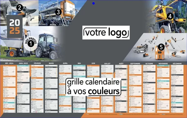 calendriers publicitaires avec l'impression de votre repiquage publicitaire