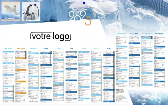 Impression calendrier bancaire personnalisé avec logo