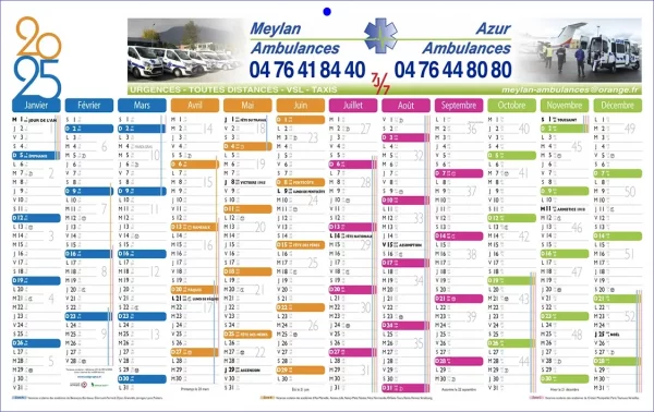 Calendrier Maxi-bancaire publicitaire Couleur