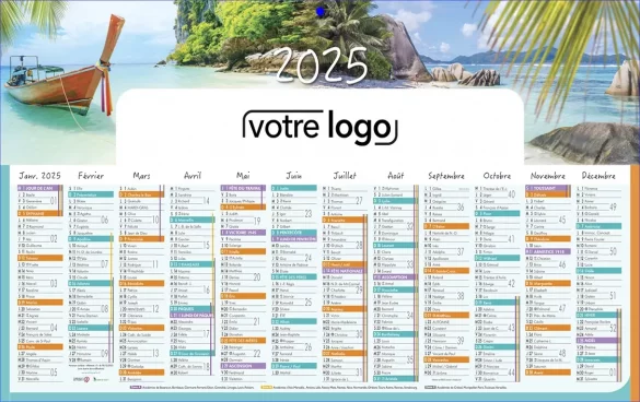 Calendrier Îles Ambulancier 12 mois sur une face