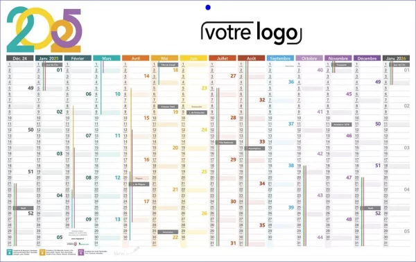 Impression calendrier illustré sous-main publicitaire rigide cartonné