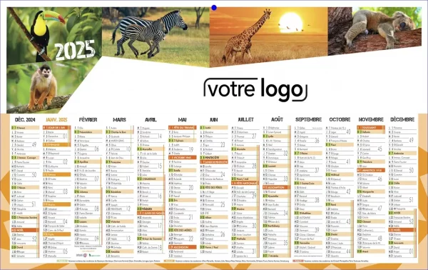 calendrier bancaire promotionnel cartonné personnalisé pour l'entreprise