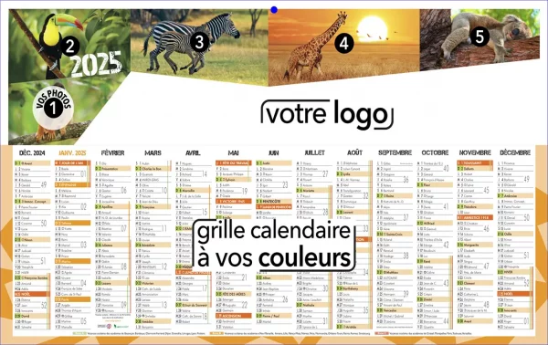 calendrier professionnel personnalisé pour  entreprise avec logo