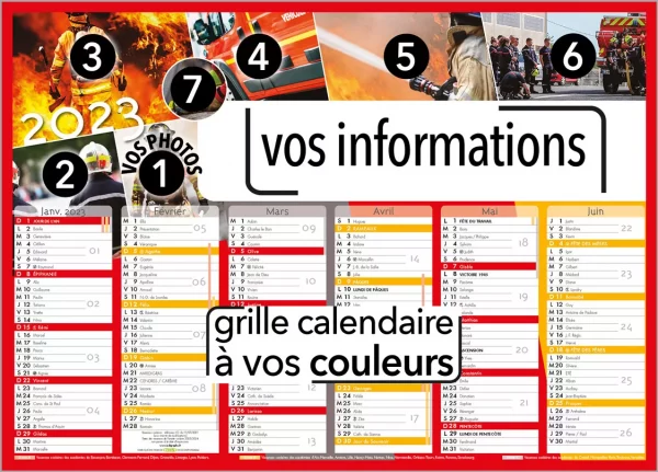 Calendrier pour les pompiers